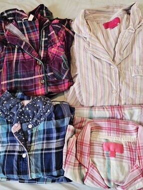 Set of Four Victoria's Secret Size Small Flannel Pajamas